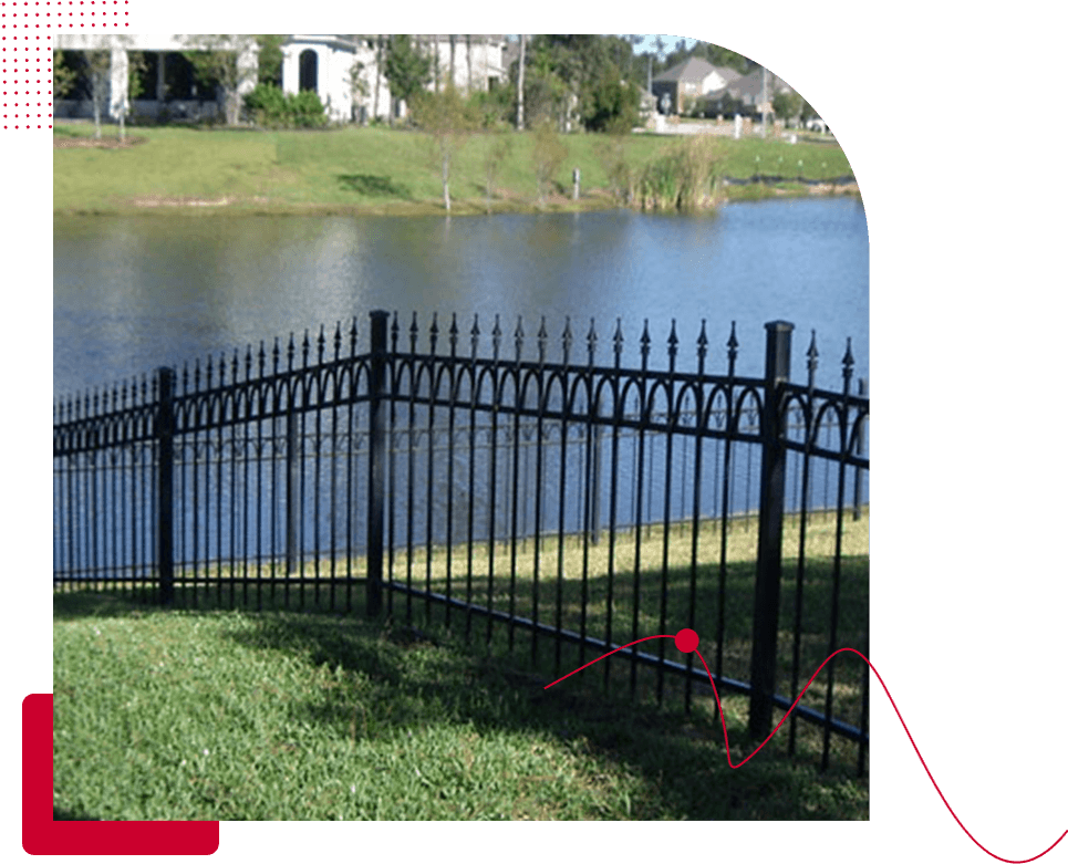 Picture of fencing near lake